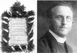 Gedenktafel und Bild von Pfarrer Josef Losch